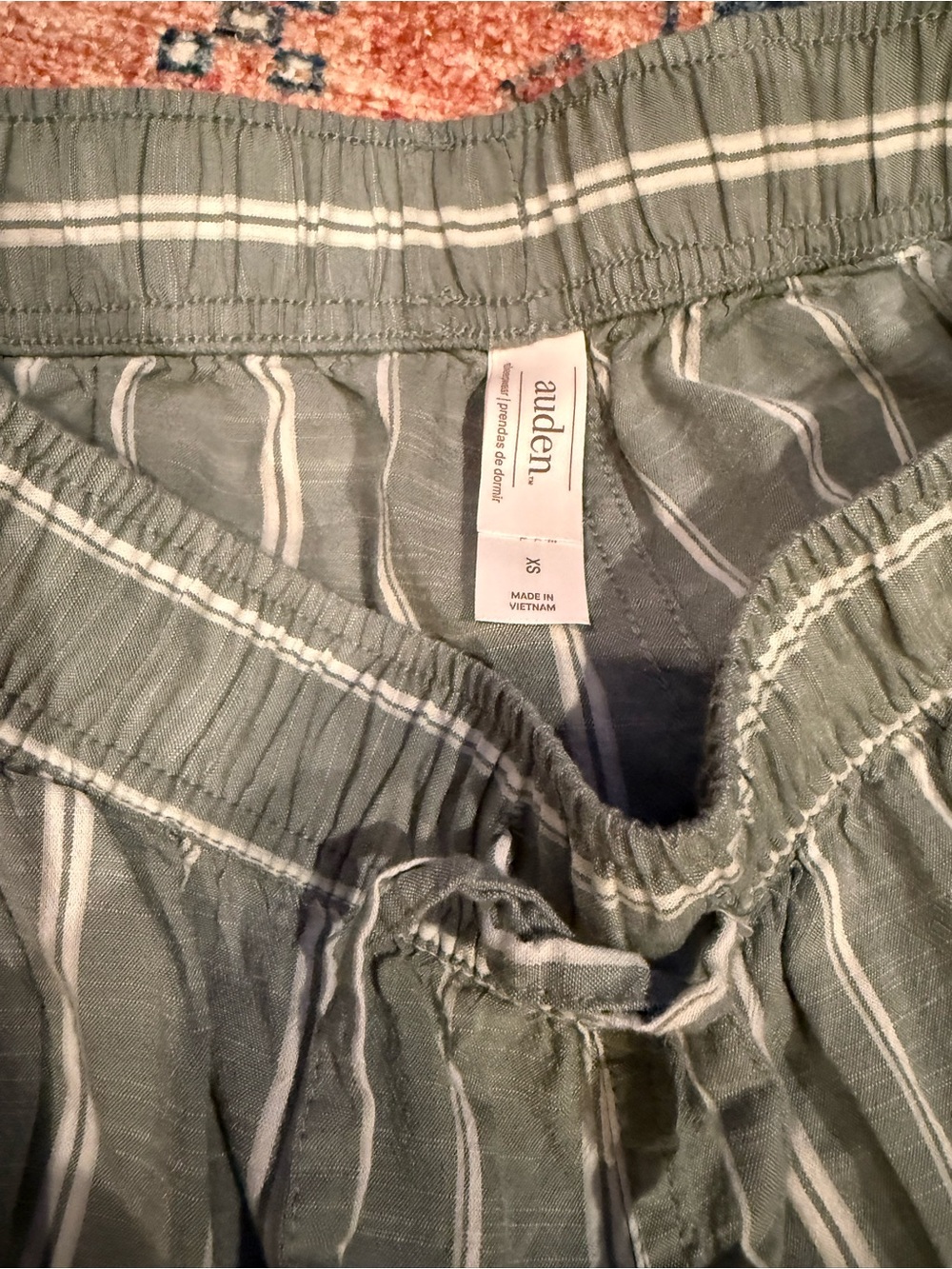 Target Women's Two-Piece Pajama Set in Sage Green and Cream - Picture 3 of 10